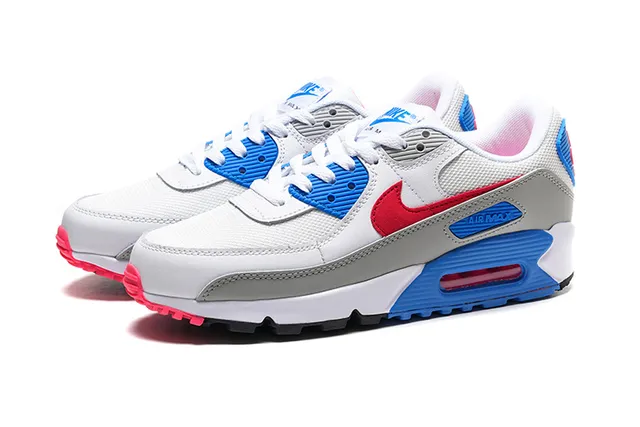 Nike Air Max 90 White Red Blue Pink Lifestyle Sneakers 5