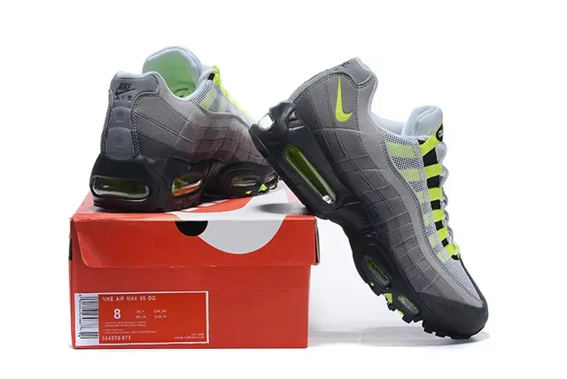 Nike Air Max 95 Gray Black Volt Lifestyle Sneakers 20