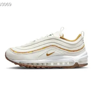 Nike Air Max 97 Beige Gold Wavy Layered Upper Visible Cushioning Lifestyle Sneakers