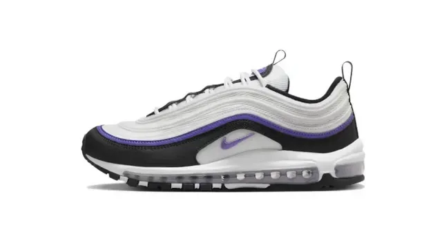Nike Air Max 97 White Black Purple Lifestyle Sneakers 2