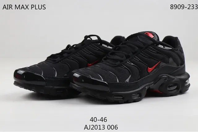 Nike Air Max Plus Black and Red Lifestyle Sneakers 4