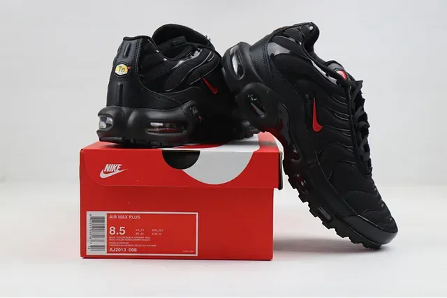Nike Air Max Plus Black and Red Lifestyle Sneakers 5