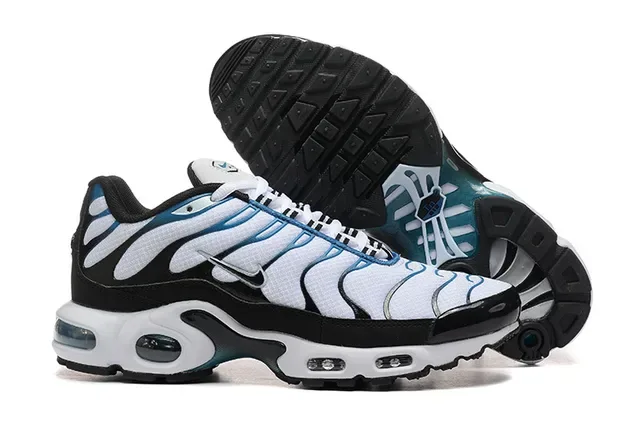 Nike Air Max Plus White Black Light Blue Lifestyle Sneakers 5