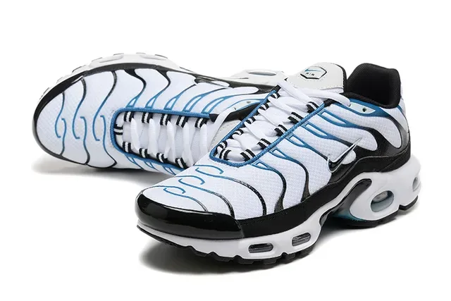 Nike Air Max Plus White Black Light Blue Lifestyle Sneakers 6
