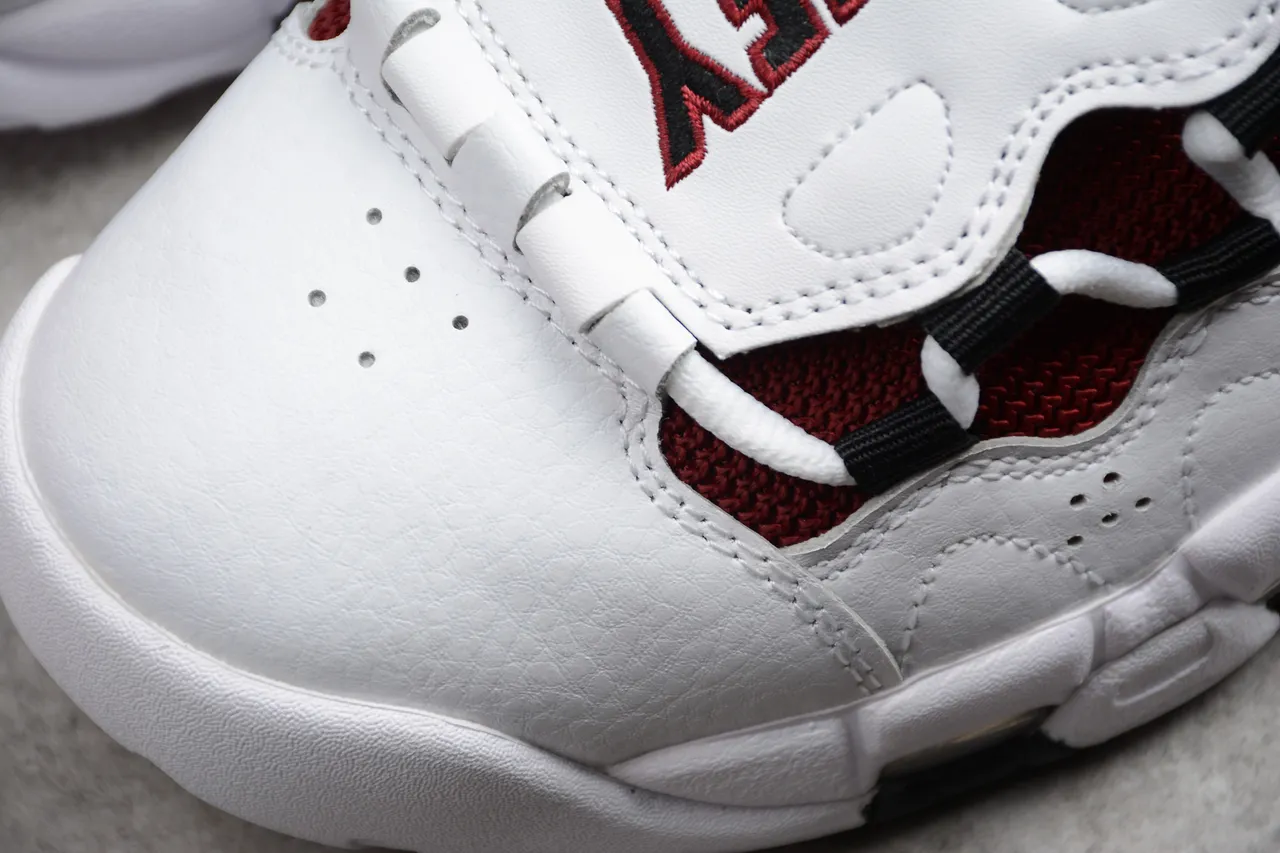 Nike Air More Uptempo White Maroon Black Basketball Shoes 6