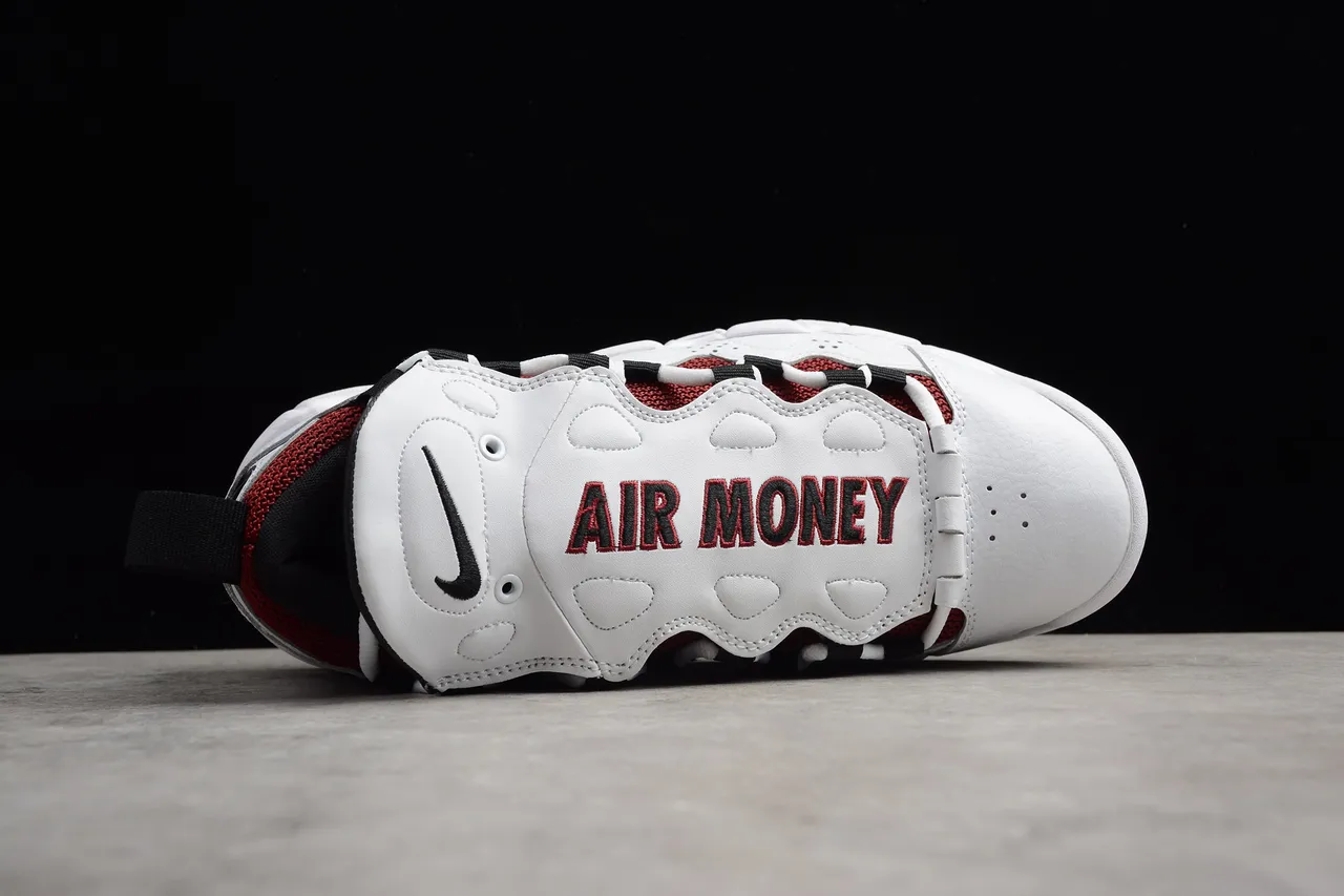 Nike Air More Uptempo White Maroon Black Basketball Shoes 10