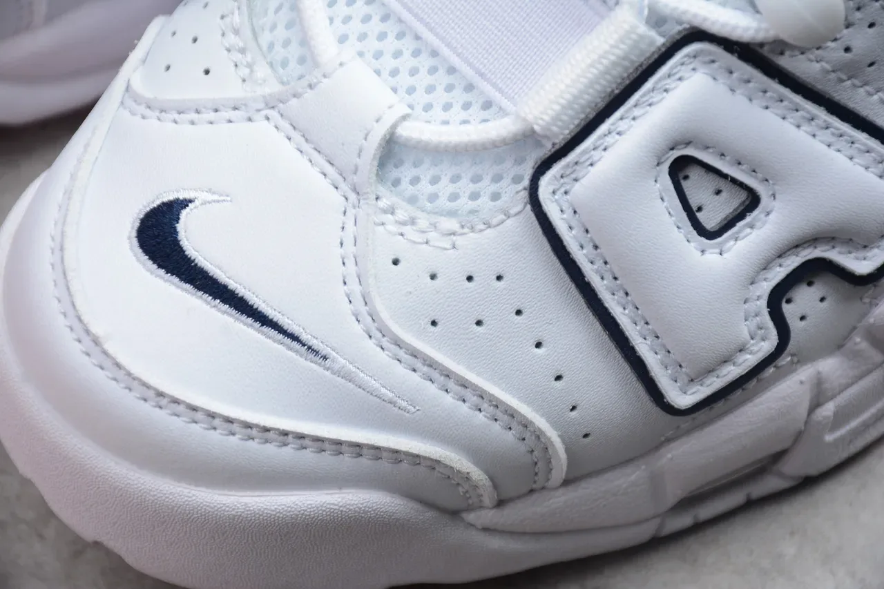 Nike Air More Uptempo White Navy Chaussures de Basket 8