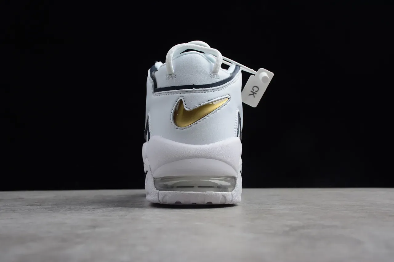 Nike Air More Uptempo White Navy Chaussures de Basket 10