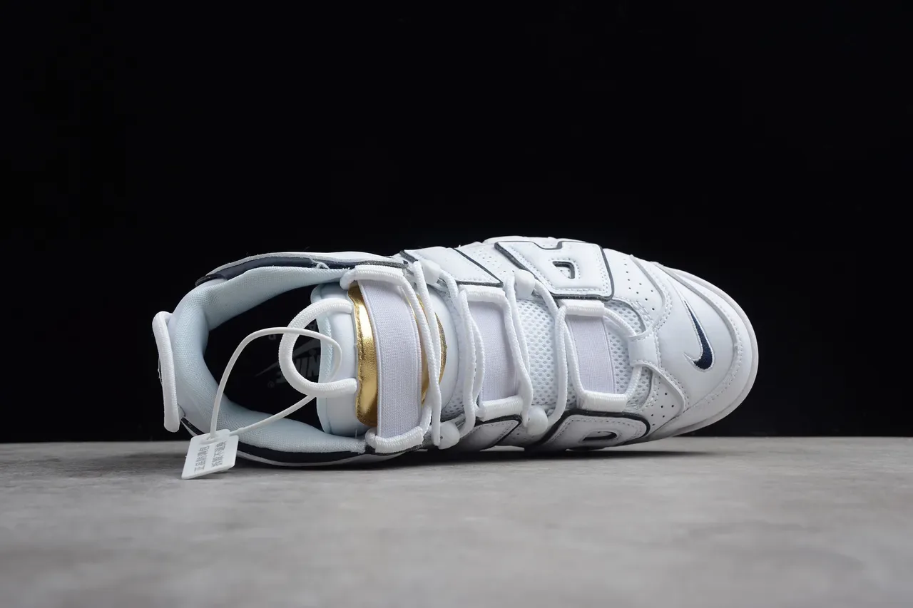 Nike Air More Uptempo White Navy Chaussures de Basket 12