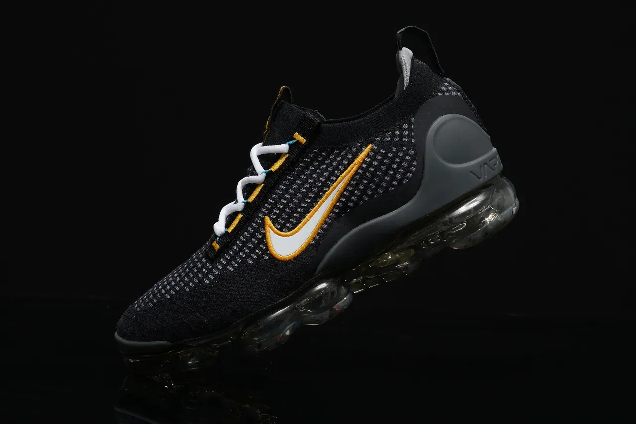 Nike Air VaporMax Flyknit 3 Black Gold White Lifestyle Sneakers 4