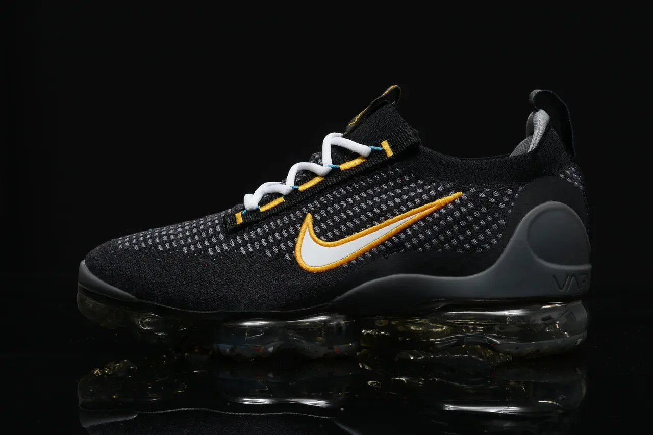 Nike Air VaporMax Flyknit 3 Black Gold White Lifestyle Sneakers 5
