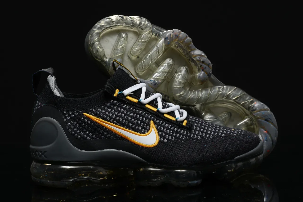 Nike Air VaporMax Flyknit 3 Black Gold White Lifestyle Sneakers 7