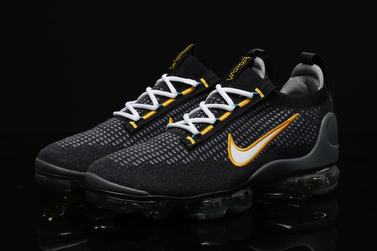 Nike Air VaporMax Flyknit 3 Black Gold White Lifestyle Sneakers 8