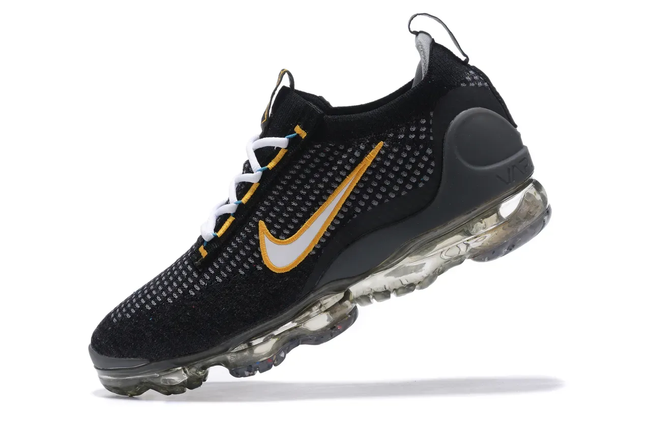 Nike Air VaporMax Flyknit 3 Black Gold White Lifestyle Sneakers 12