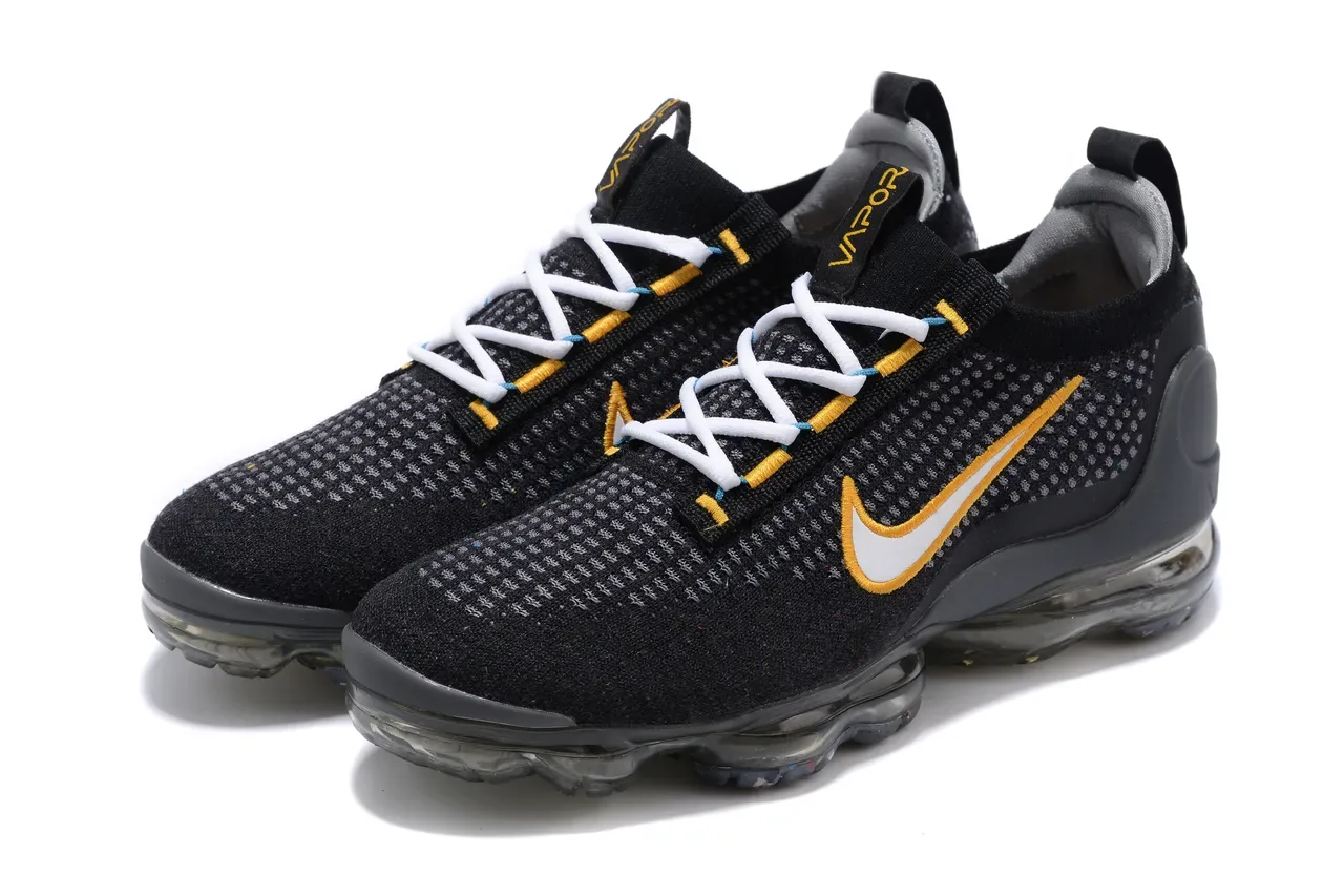 Nike Air VaporMax Flyknit 3 Black Gold White Lifestyle Sneakers 15