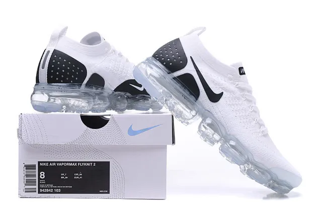 Nike Air VaporMax White Black Visible Air Lifestyle Sneakers 2