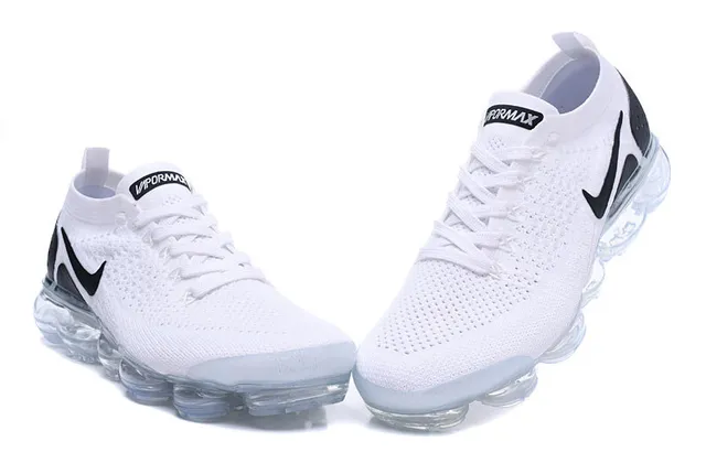 Nike Air VaporMax White Black Visible Air Lifestyle Sneakers 4