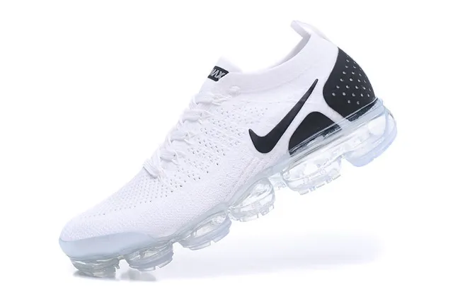 Nike Air VaporMax White Black Visible Air Lifestyle Sneakers 5