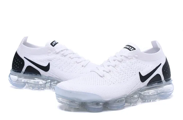 Nike Air VaporMax White Black Visible Air Lifestyle Sneakers 6