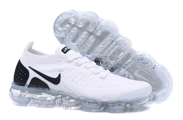 Nike Air VaporMax White Black Visible Air Lifestyle Sneakers 7