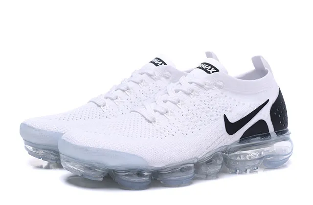 Nike Air VaporMax White Black Visible Air Lifestyle Sneakers 8