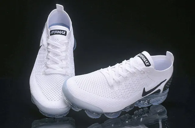 Nike Air VaporMax White Black Visible Air Lifestyle Sneakers 11