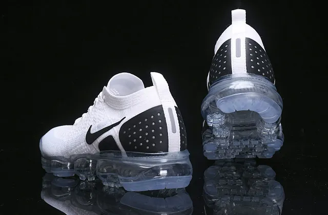 Nike Air VaporMax White Black Visible Air Lifestyle Sneakers 12