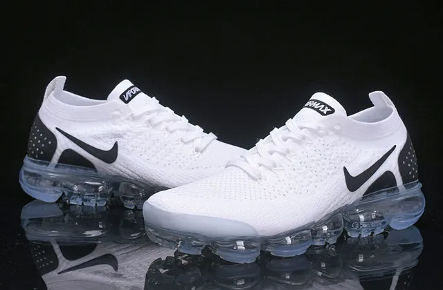 Nike Air VaporMax White Black Visible Air Lifestyle Sneakers 14