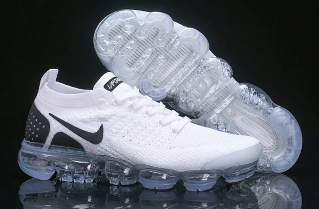 Nike Air VaporMax White Black Visible Air Lifestyle Sneakers 15