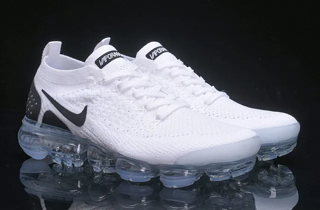 Nike Air VaporMax White Black Visible Air Lifestyle Sneakers 16