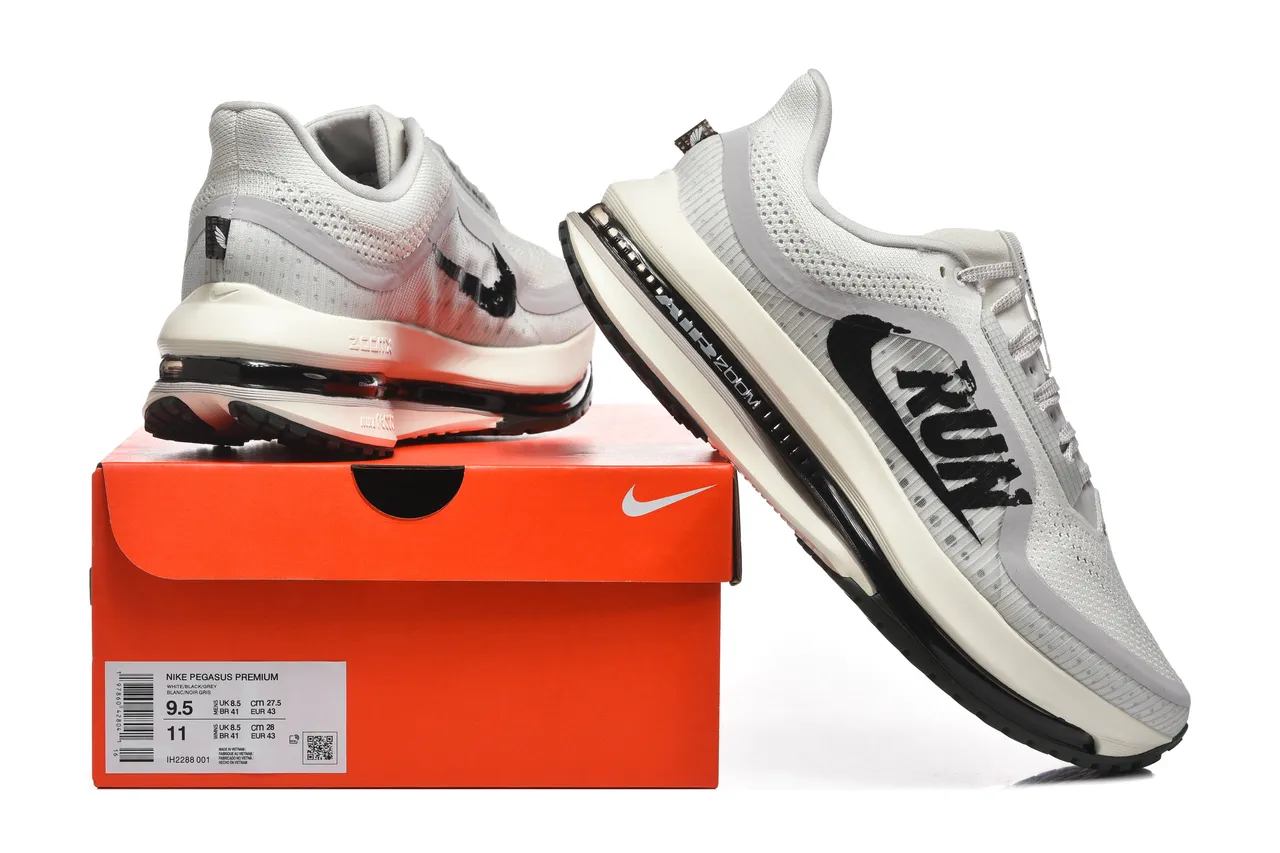 Nike Air Zoom Gray Black Breathable Mesh Upper Visible Unit Running Shoes 8