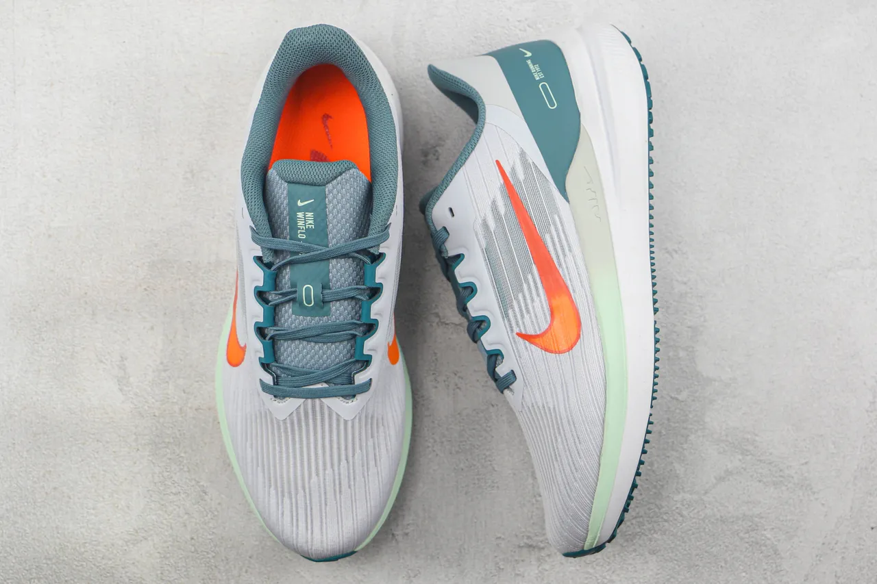 Nike Air Zoom Pegasus Gray Blue Engineered Mesh Upper Horizontal Ribbed Texture Running Shoes 3