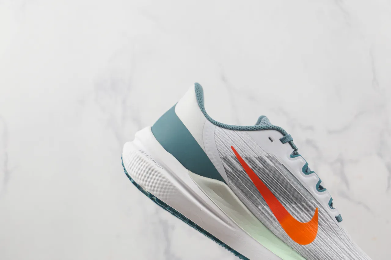 Nike Air Zoom Pegasus Gray Blue Engineered Mesh Upper Horizontal Ribbed Texture Running Shoes 5
