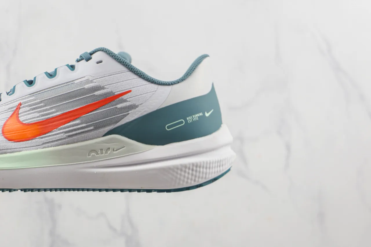 Nike Air Zoom Pegasus Gray Blue Engineered Mesh Upper Horizontal Ribbed Texture Running Shoes 7