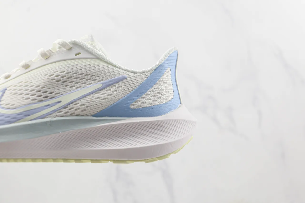 Nike Air Zoom Pegasus White and Light Blue Running Shoes 7