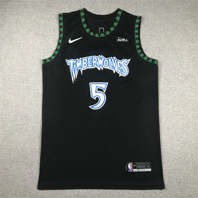 Nike ÄURA Minnesota Timberwolves Noir Bleu Vert Maillot sans manches 3
