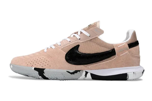 Nike Beige Black Low-Top Perforated Suede-Mesh Upper Sneakers 7