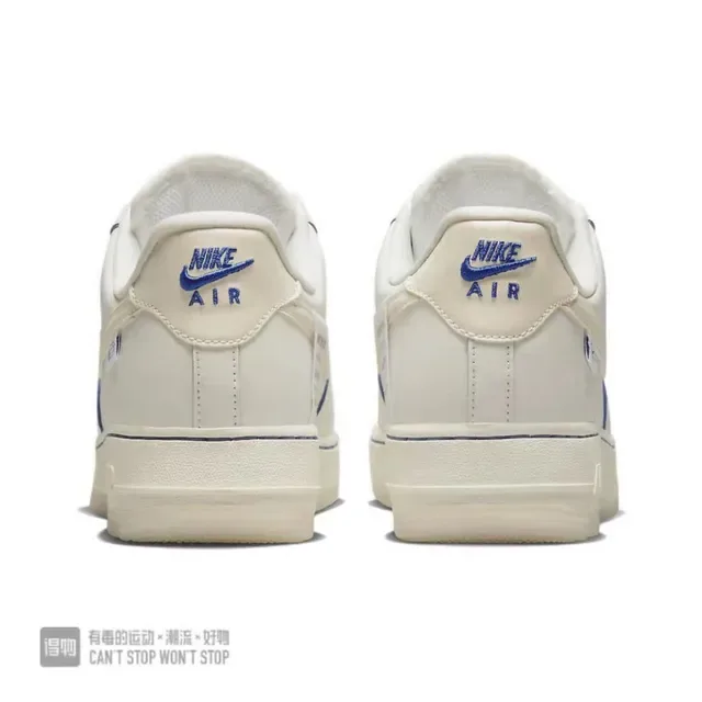 Nike Beige Blue Low-Top Perforated Toe Lifestyle Sneakers 4