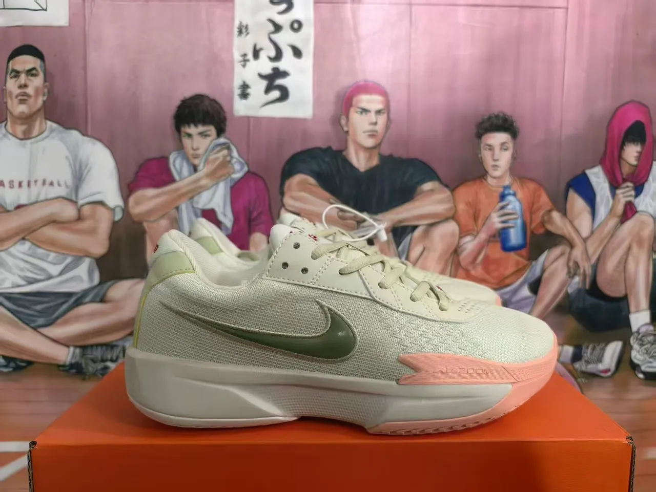 Nike Bege Verde Oliva Malha Tricô Tênis De Basquete Low-Top 3