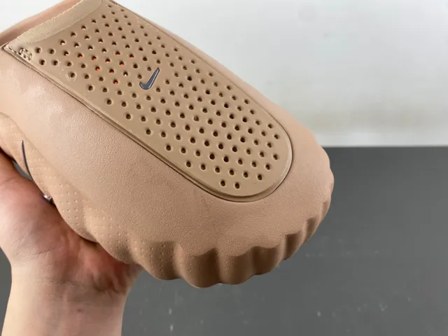 Nike Beige Silver Molded Foam Construction Perforated Upper Slippers 2