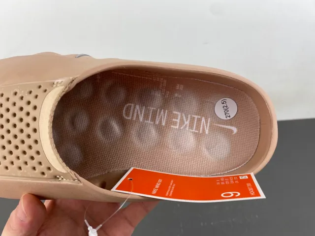 Nike Beige Silver Molded Foam Construction Perforated Upper Slippers 4