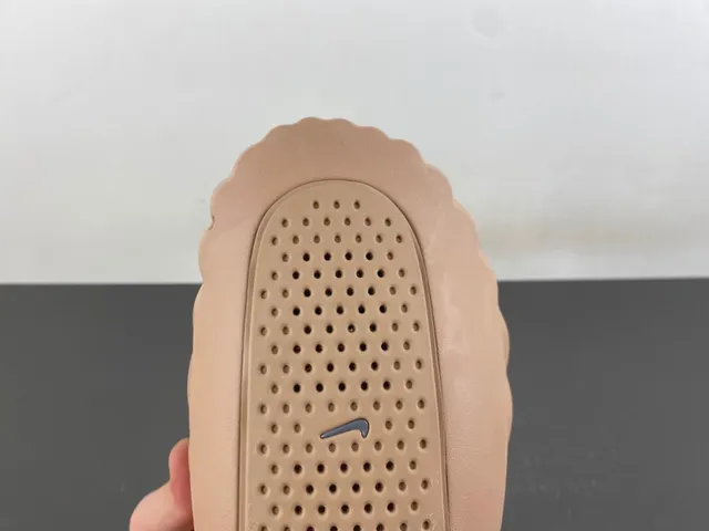 Nike Beige Silver Molded Foam Construction Perforated Upper Slippers 5