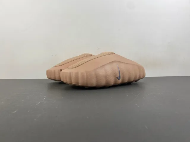 Nike Beige Silver Molded Foam Construction Perforated Upper Slippers 7