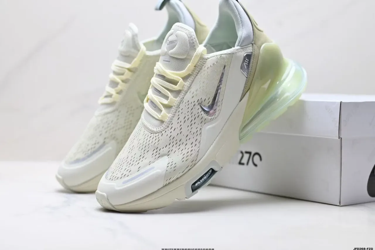 Nike Beige Yellow Perforated Engineered Mesh Upper Sculpted Wavy Midsole Lifestyle Sneakers 3