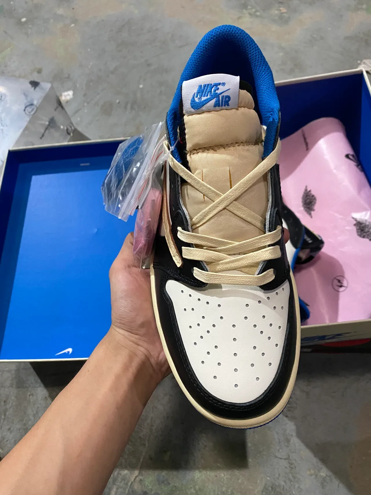 Nike Black Beige Low-Top Layered Leather Sneakers 3