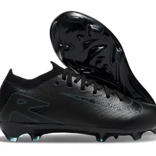 Nike Black Blue Low-Cut Sock-Fit Collar Textured Synthetic Upper Firm-Ground Soccer Shoes
