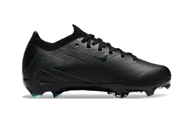 Nike Black Blue Low-Cut Sock-Fit Collar Textured Synthetic Upper Firm-Ground Soccer Shoes 5