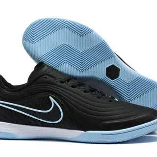 Nike 黑色蓝色 Low-Top Synthetic Wave-Overlay Upper Indoor Soccer Shoes