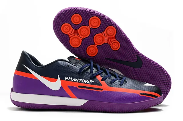 Nike Tênis de futebol indoor preto e marrom, perfil baixo, parte superior sintética, painel de acento de cobre metálico 4