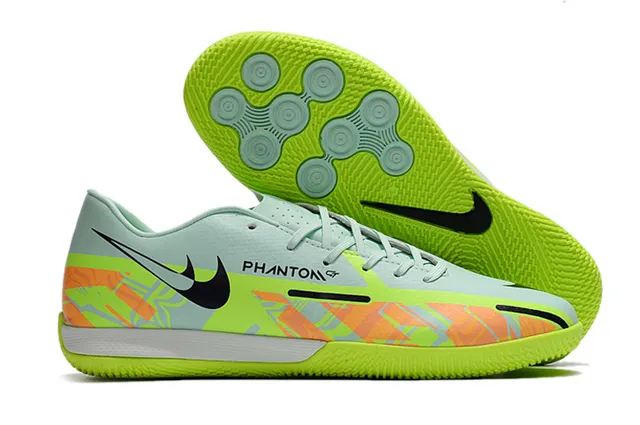 Nike Tênis de futebol indoor preto e marrom, perfil baixo, parte superior sintética, painel de acento de cobre metálico 11